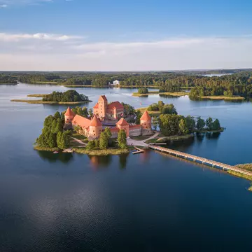 Aerial view of Trakai Island Castle