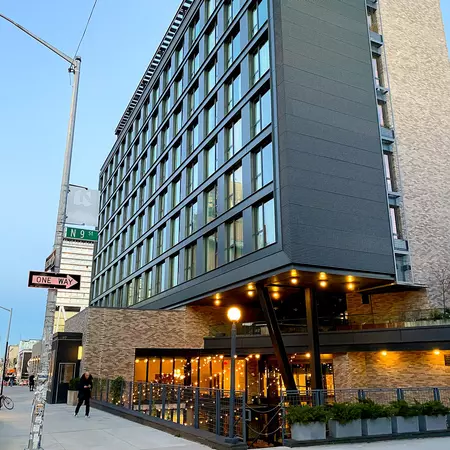 Street view of the Hoxton in Williamsburg, NYC.