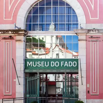 Exterior view of the entrance of the Museum of Fado in Lisbon, Portugal.