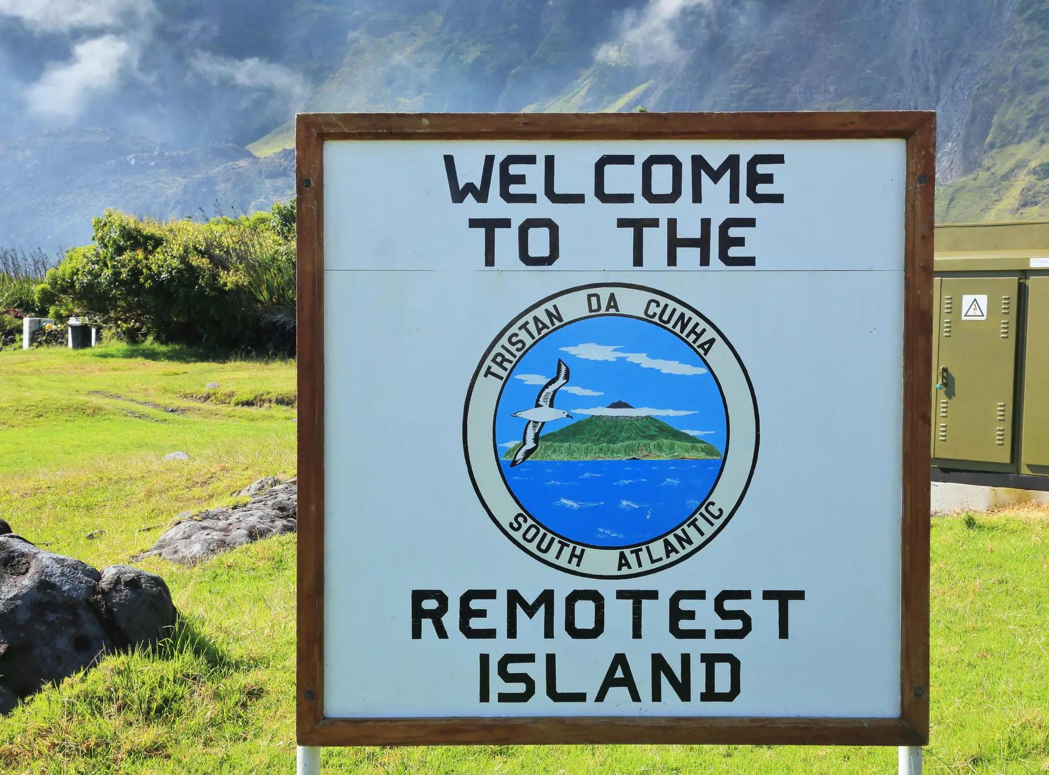 Sign to describe remoteness of Tristan da Cunha in the South Atlantic ©David Forman/Getty Images