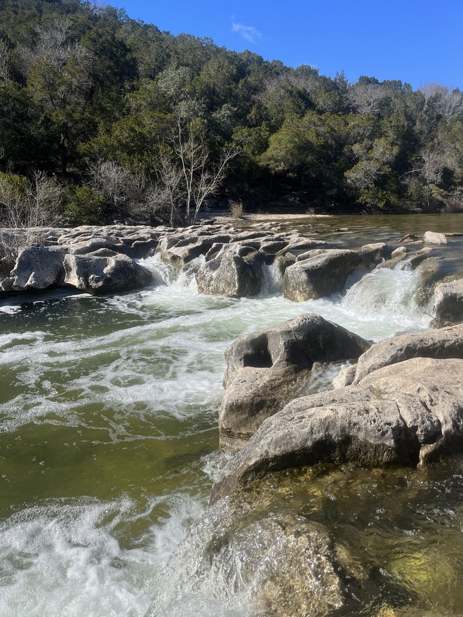 A stream passing through Barton Creek Greenbelt, Austin, Texas.