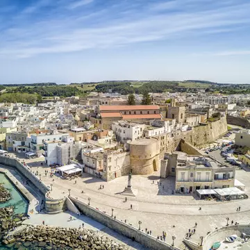 Otranto with historic Aragonese castle in the city center, Apulia, Italy