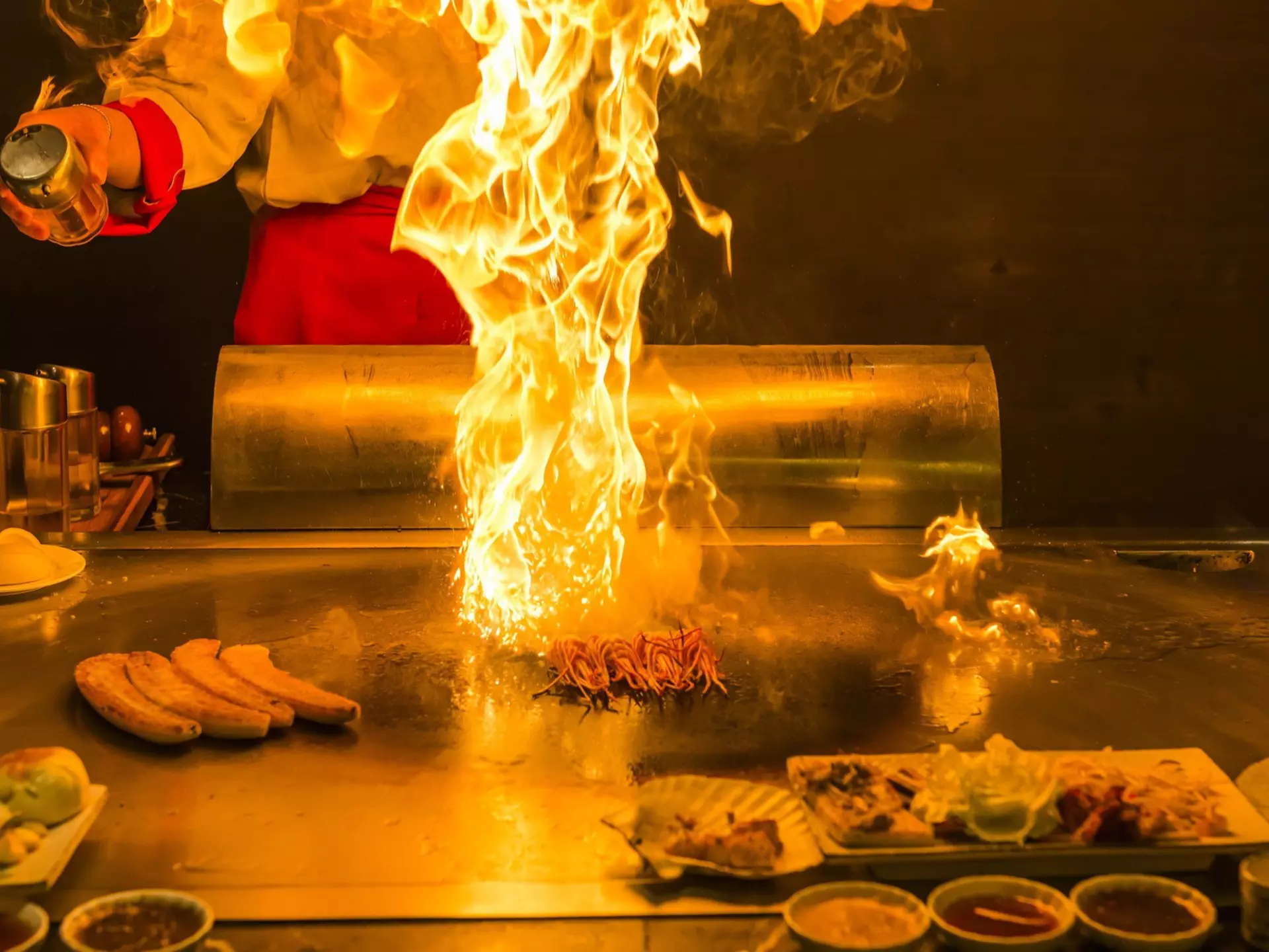 Japan, Kansas City and Lebanon are known for very different cuisines, but their food has a common element: fire-powered flavor
240798514
barbecue, barbeque, bbq, beef, close, close-up, closeup, cook, cooked, cooking, cookout, copy, delicious, fire, flame, food, fry, grate, grill, grilled, grilling, horizontal, hot, japan, japanese, kobe, loin, meat, nobody, one, outdoor, outside, prepare, red, roast, sirloin, space, steak, tasty, teppanyaki, top, up