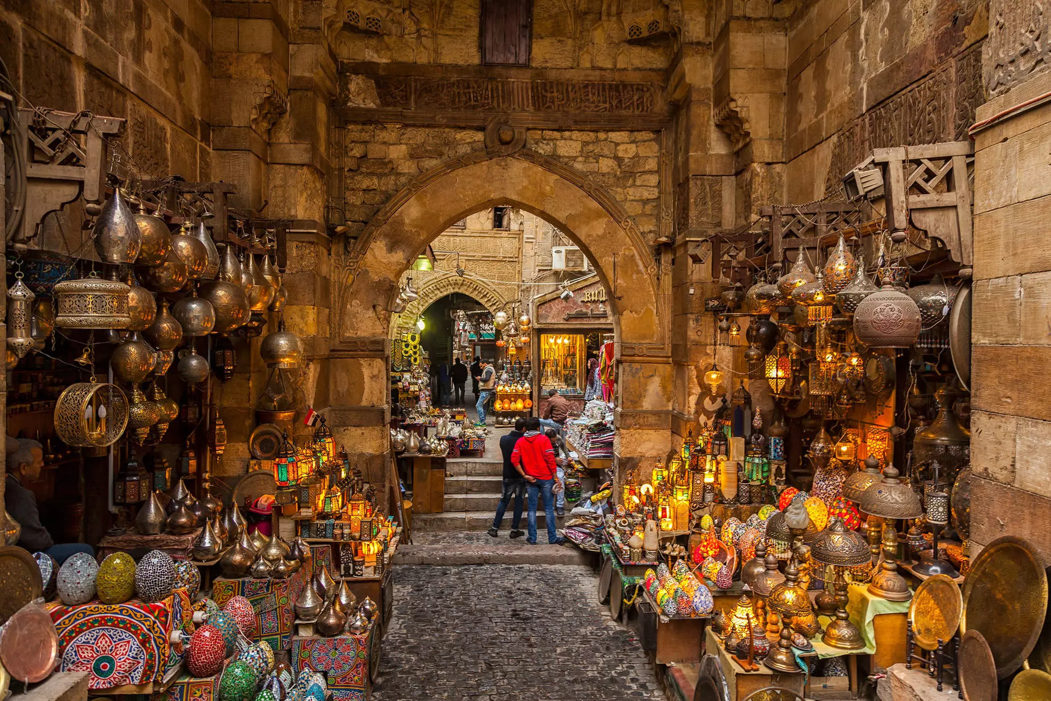 Feb 19, 2018: Lamp/lantern shop in the Khan El Khalili market.