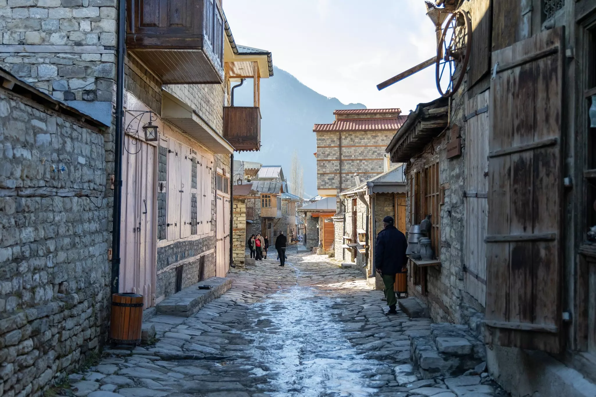 Lahij old street in Ismailli, Azerbaijan.