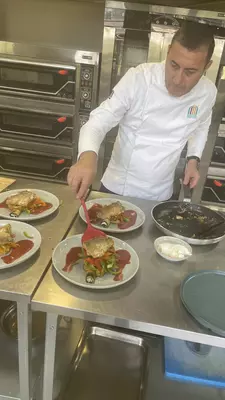 Chef Yura Sargsyan prepares a secret box dinner at Tsaghkunk Chef House.