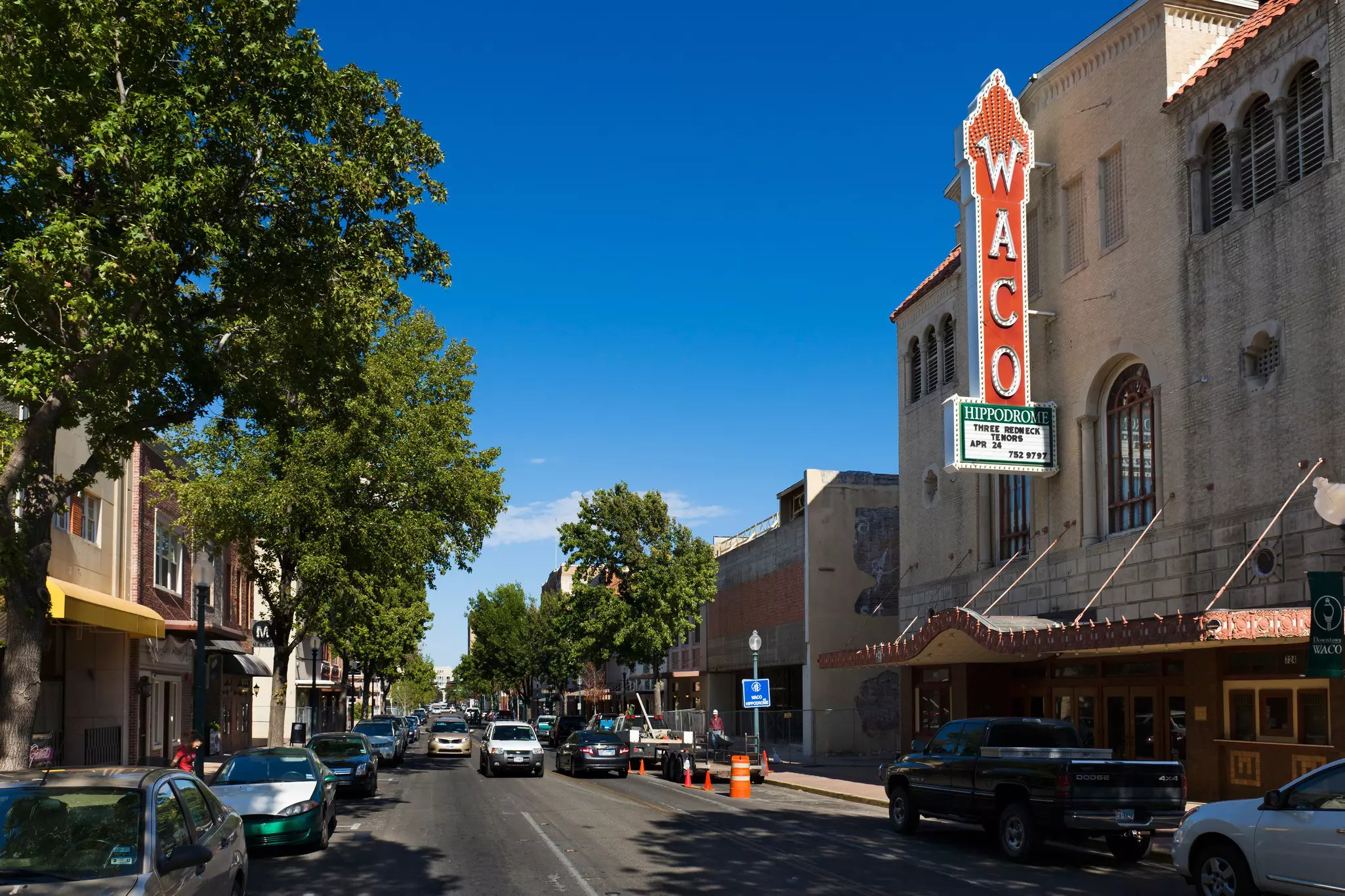Austin Avenue in historic downtown Waco, Texas, USA