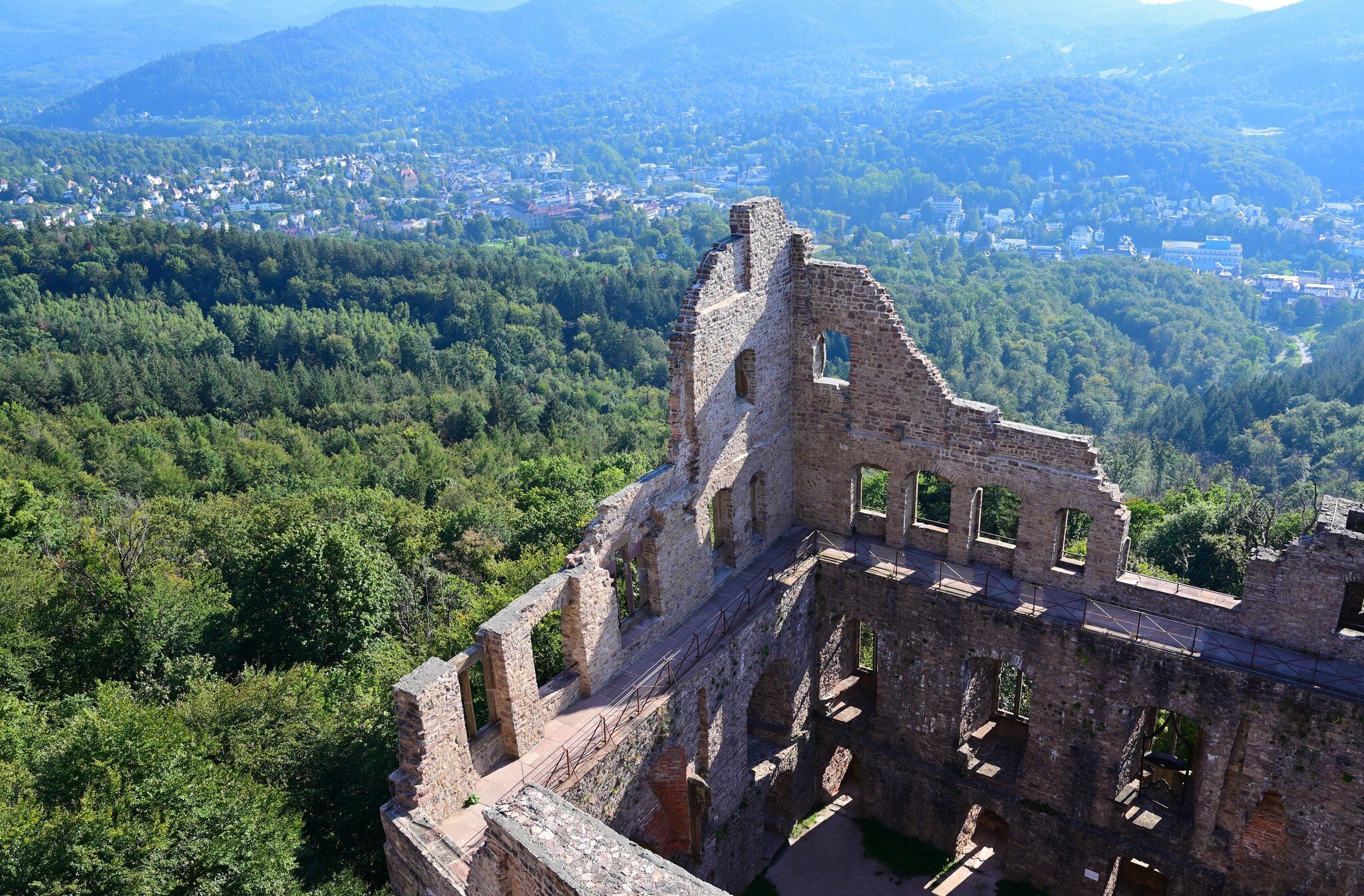 View of Baden-Baden from Mount Merkur, Germany.