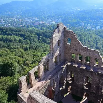 View of Baden-Baden from Mount Merkur, Germany.