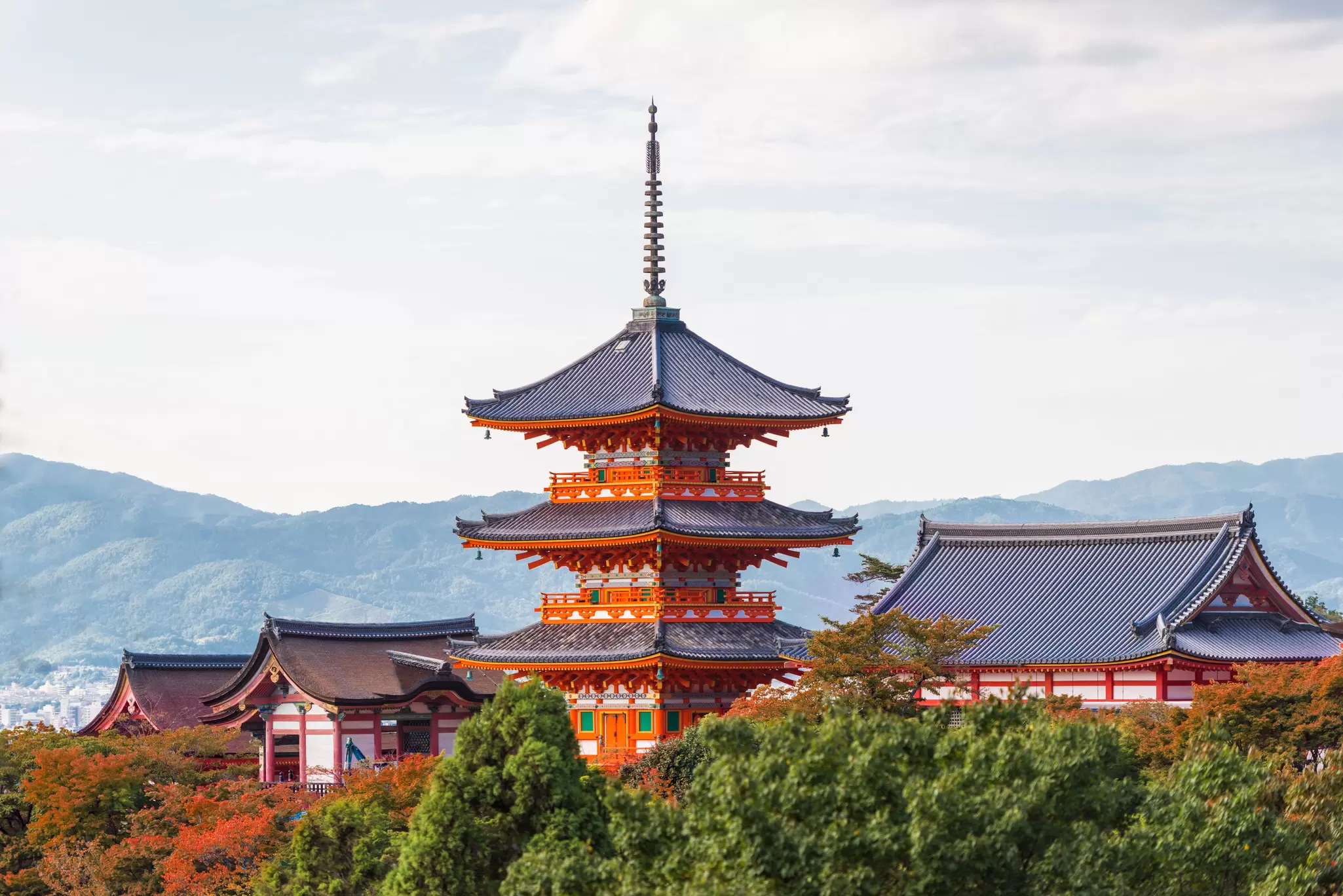 Kiyomizu-dera Temple in autumn with blue sky, Kyoto, Japan, License Type: media, Download Time: 2025-12-22T16:54:08.000Z, User: rhylton_redventures, Editorial: false, purchase_order: 65050 - Digital Destinations and Articles, job: Lonely Planet , client: journeys , other: Rhianydd Hylton