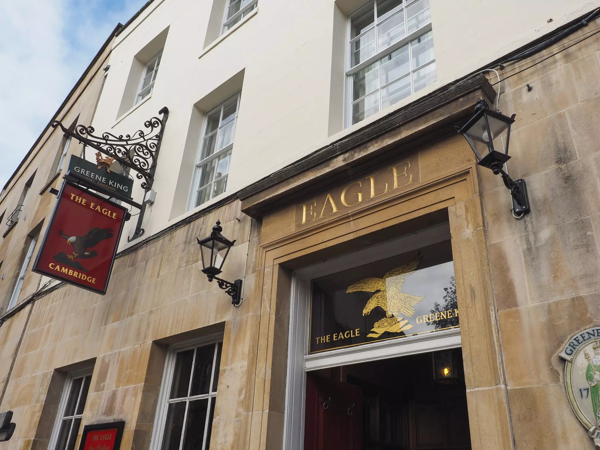 The Eagle pub, where Crick and Watson announced the discovery of the structure of DNA, in Cambridge, England.