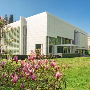 Facade of Museum Frieder Burda in the historic center of Baden-Baden, Germany.