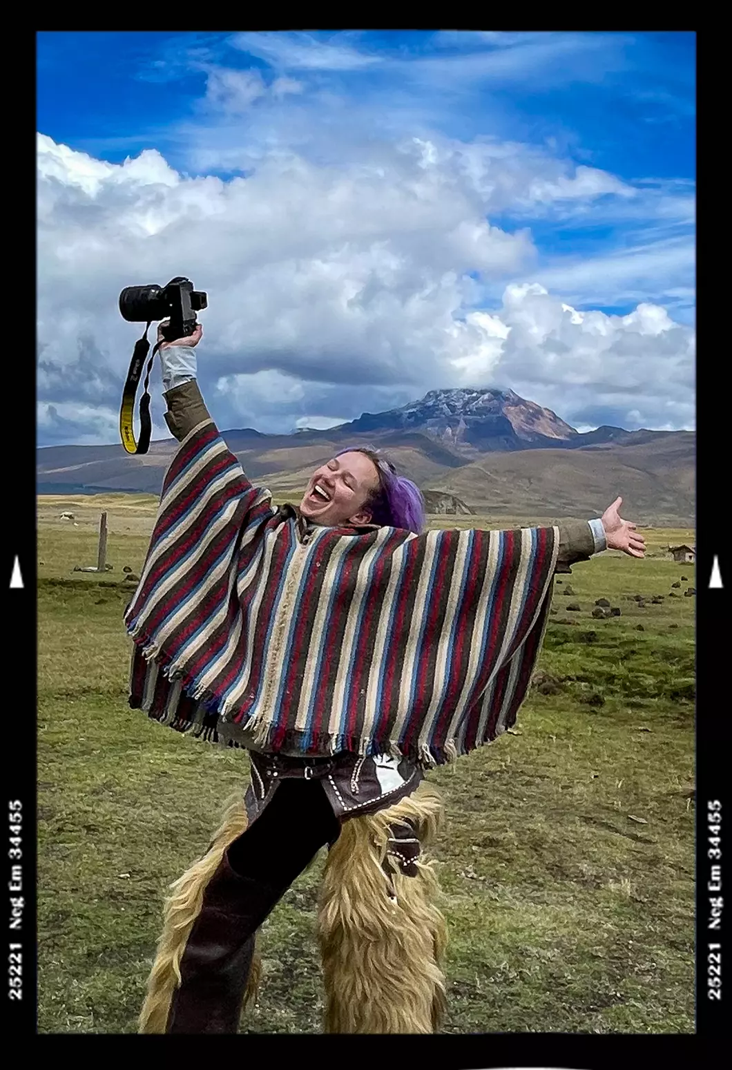 Bailey with her Nikon camera in Ecuador