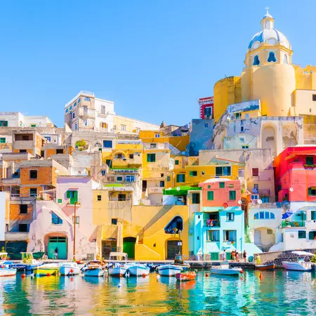 Procida, colorful island in the mediterranean sea coast, Naples, Italy  License Type: media  Download Time: 2023-04-13T14:54:23.000Z  User: hannahblackie10  Is Editorial: No  purchase_order:   