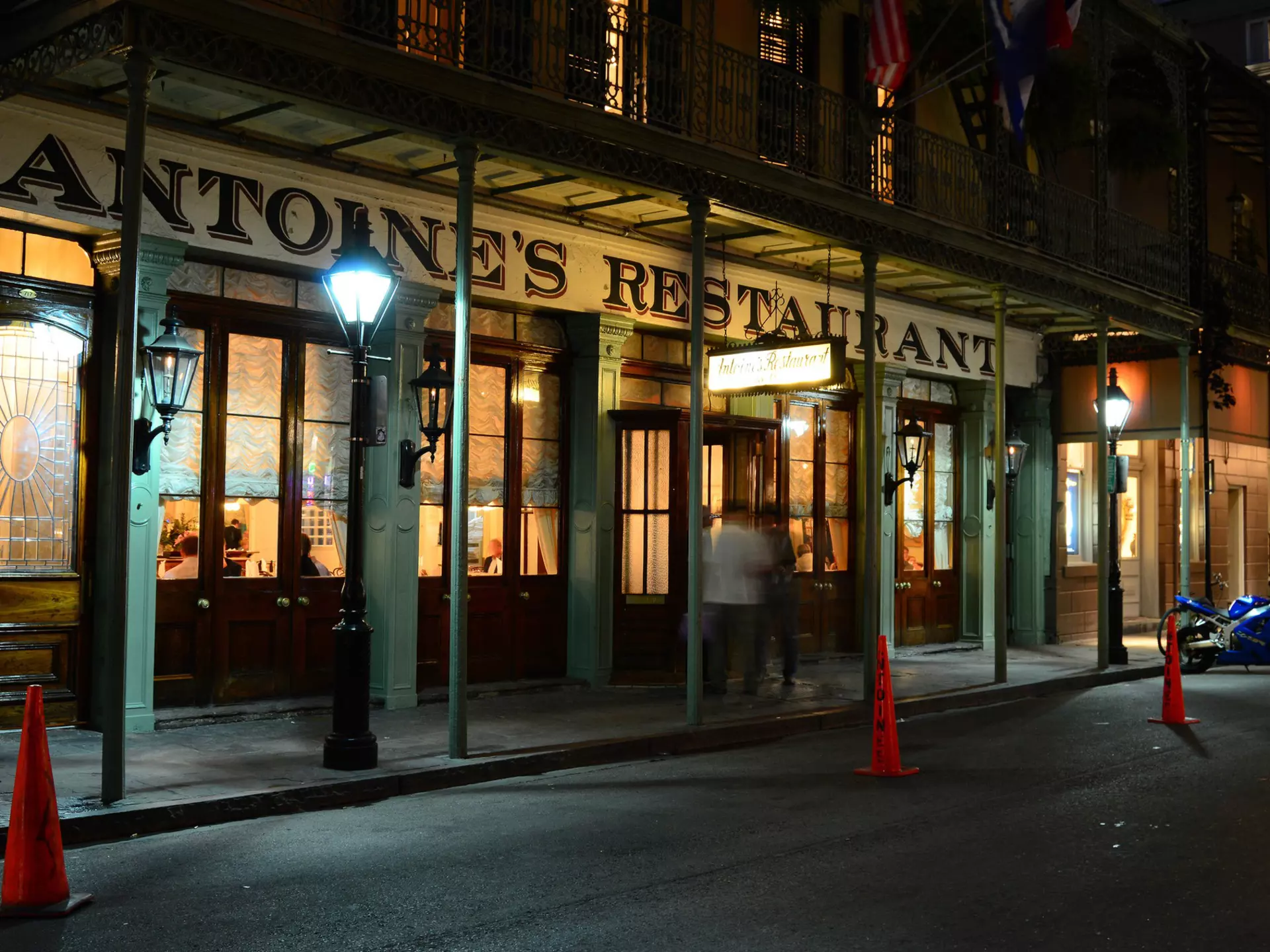 New Orleans, LA, USA October 27, 2015 Antoine's Restaurant, one of the oldest in America, glows at night in the New Orleans French Quarter
1081146384