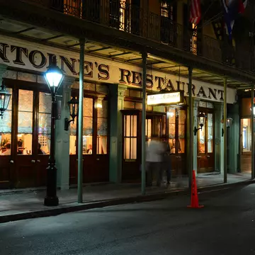 New Orleans, LA, USA October 27, 2015 Antoine's Restaurant, one of the oldest in America, glows at night in the New Orleans French Quarter
1081146384
