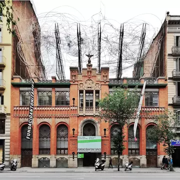 Exterior view of the Fundació Antoni Tàpies in Barcelona, Spain.