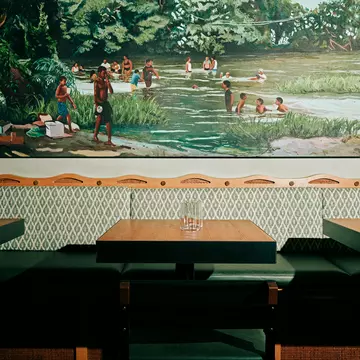 Interior shot of Bar Kabawa in the East Village, NYC
August 2025
