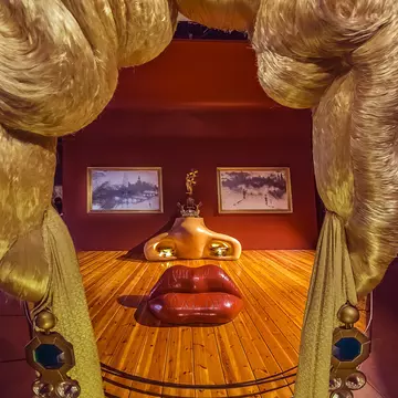 View of the famous Mae West Room at the Teatre-Museu Dalí in Figueres, Spain.