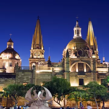 Cathedral in Plaza de Armas, Guadalajara, Mexico, North America