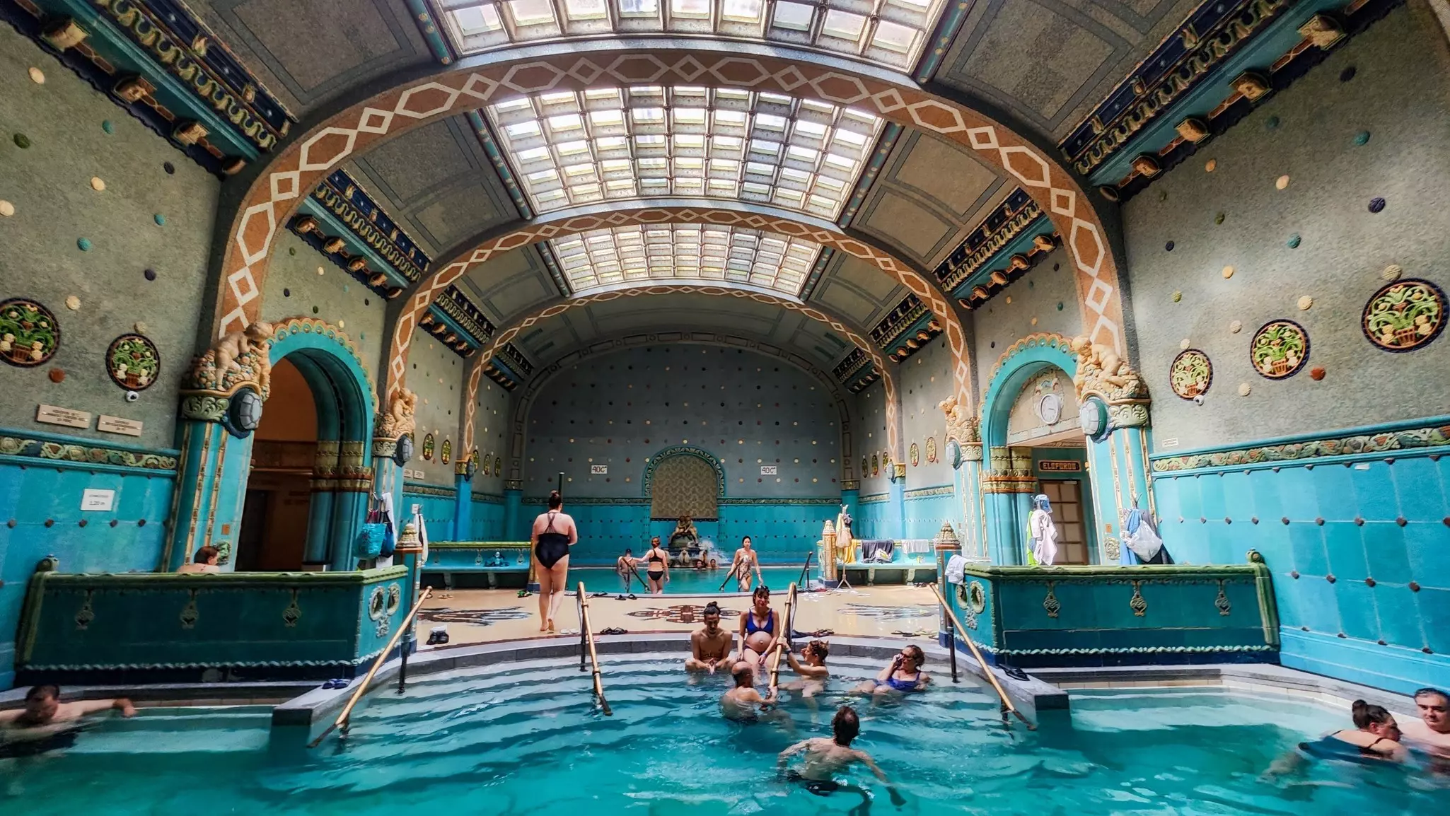 Budapest, Hungary - 21 May 2023: view at thermal pool of Gellert baths at Budapest on Hungary; Shutterstock ID 2354263273; purchase_order:56530 - Guidebooks; job:Global Publishing-WIP; client:Budapest & Hungary 10.; other:Ania Lenihan
2354263273