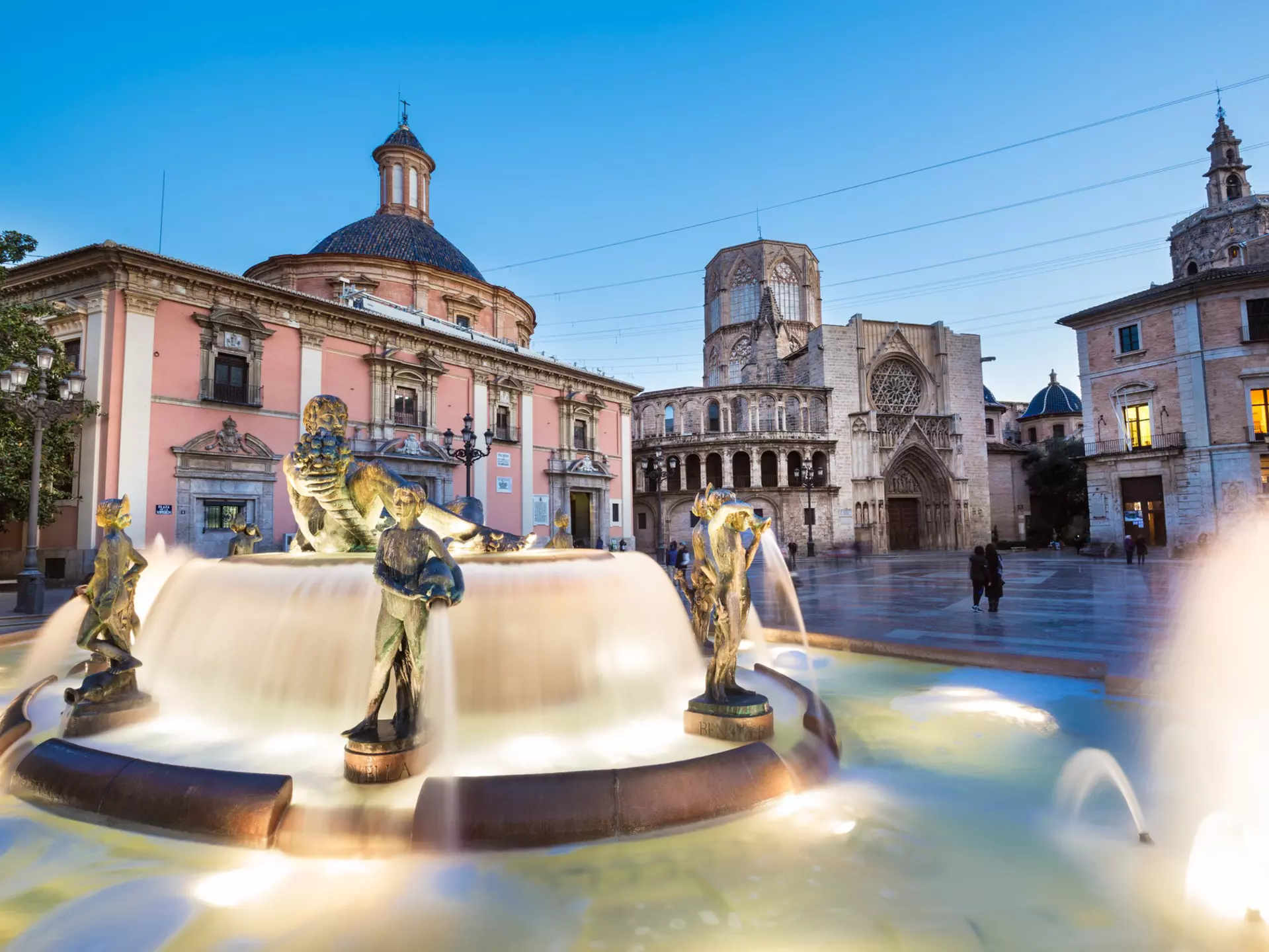 Square of Saint Mary's, fountain Rio Turia and cathedral in background at dusk in Valencia, Spain.
500px Photo ID: 149526935
illuminated, valencia, spain, fountain, landmark, square, cathedral, statue, medieval, downtown, church, cityscape, town, facade, history, historical, gothic, landscape, center, Rio Turia, site, travel, architecture, ancient, antique, saint, spanish, sightseeing, old, europe, building, european, street, view, basilica, city, tourism, monument, valencian, neptune, water, culture, historic, dome, castle, sculpture, attraction, neighborhood, turist, dusk