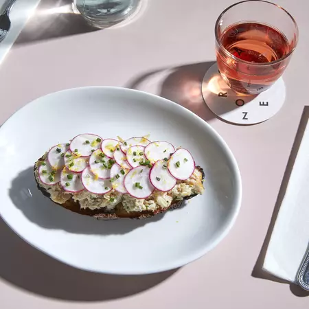 A specialty toast at Cafe Roze