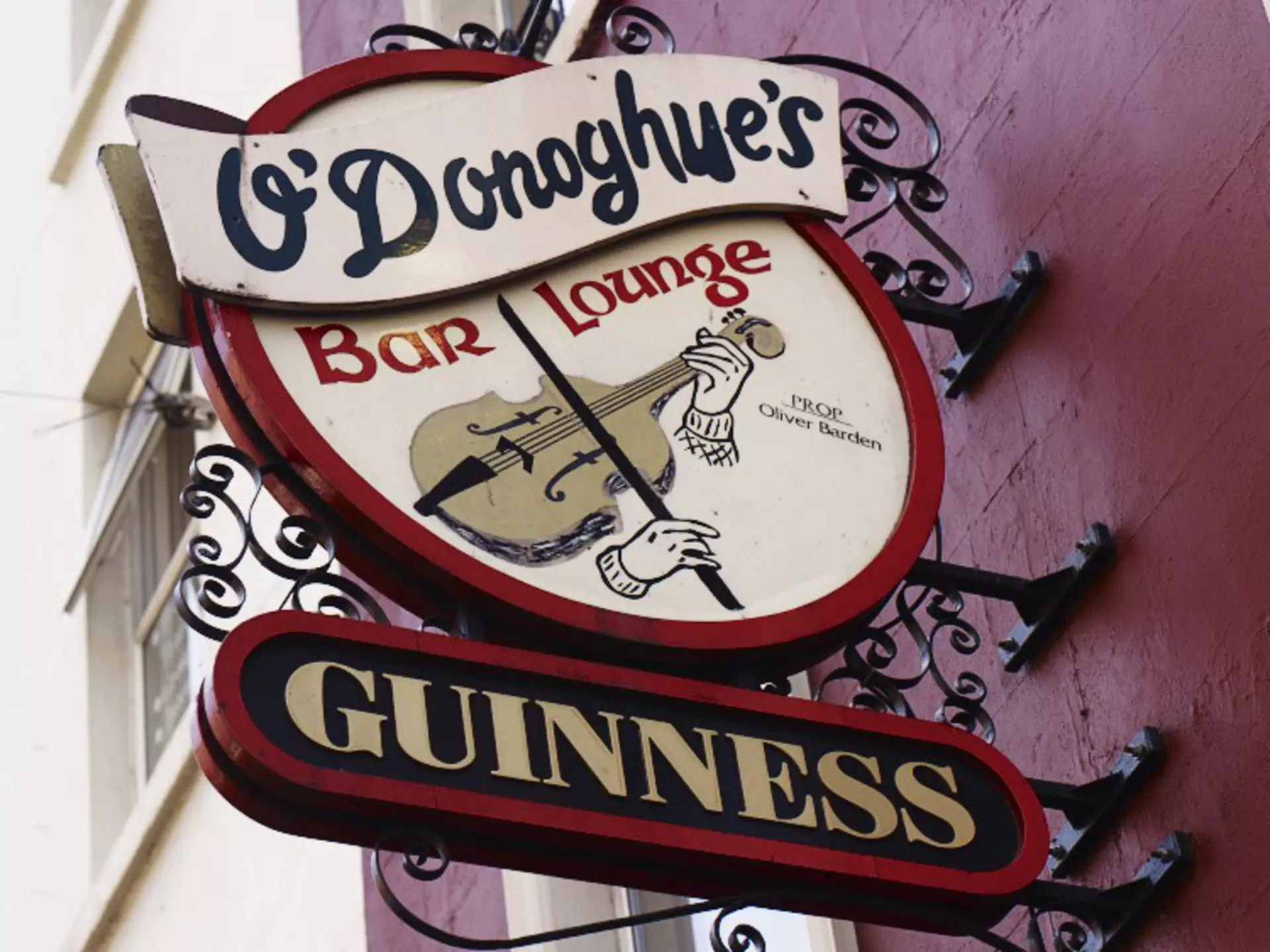 Sign outside O’Donoghue’s pub.