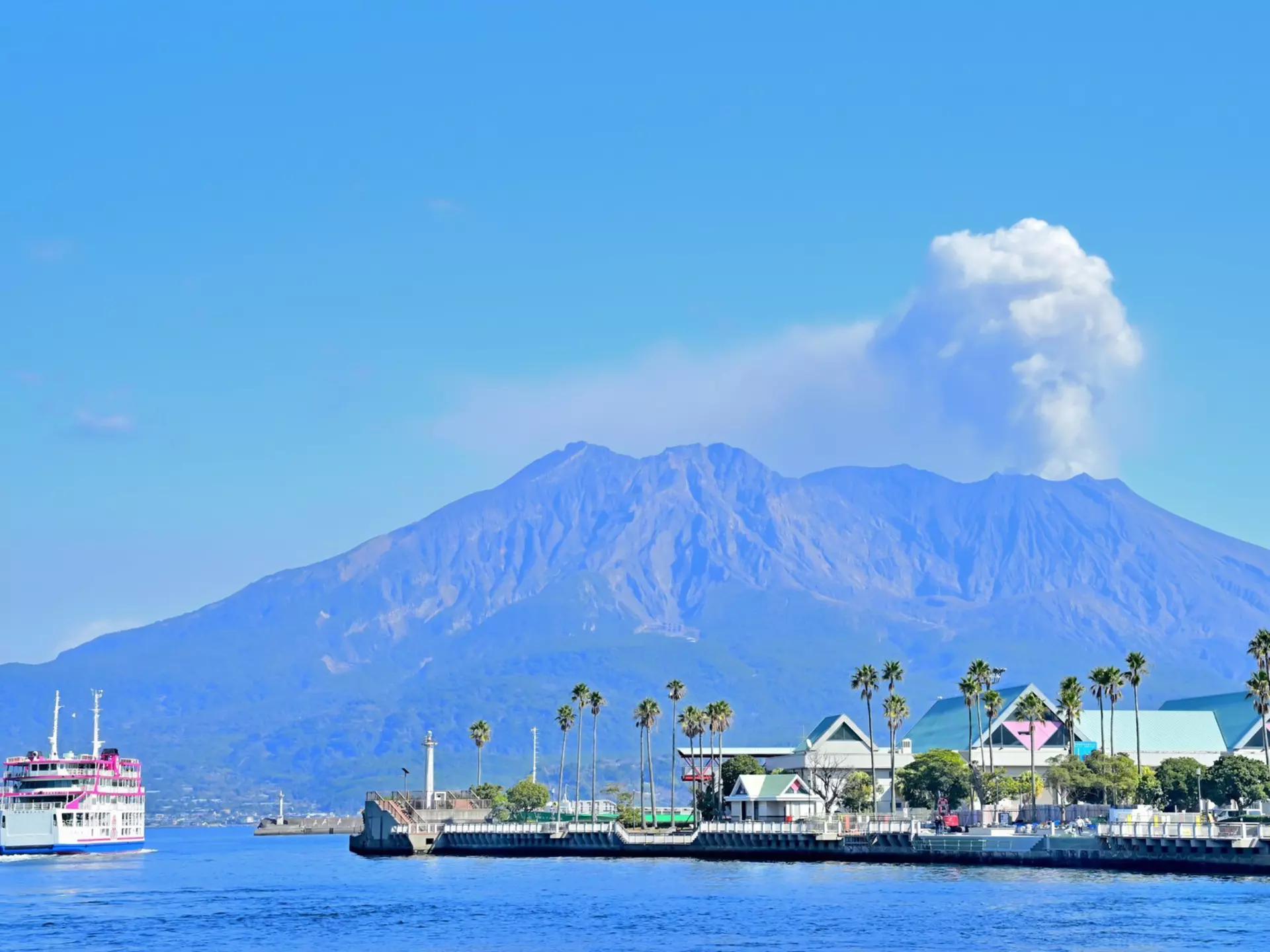 A ferry leaving Kagoshima port, Japan. hayakato/Shutterstock