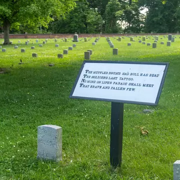 Fredericksburg, Virginia -2022: Fredericksburg National Cemetery at Fredericksburg and Spotsylvania National Military Park. Final resting place for over 15,000 US soldiers, primarily from Civil War. ; Shutterstock ID 2177651537;