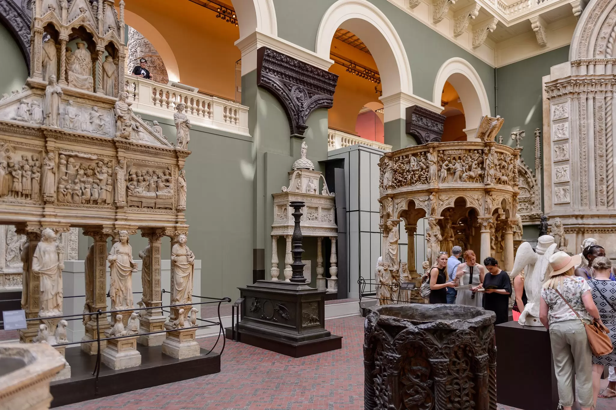 View of the Cast Courts Gallery at the Victoria & Albert Museum in London, UK.