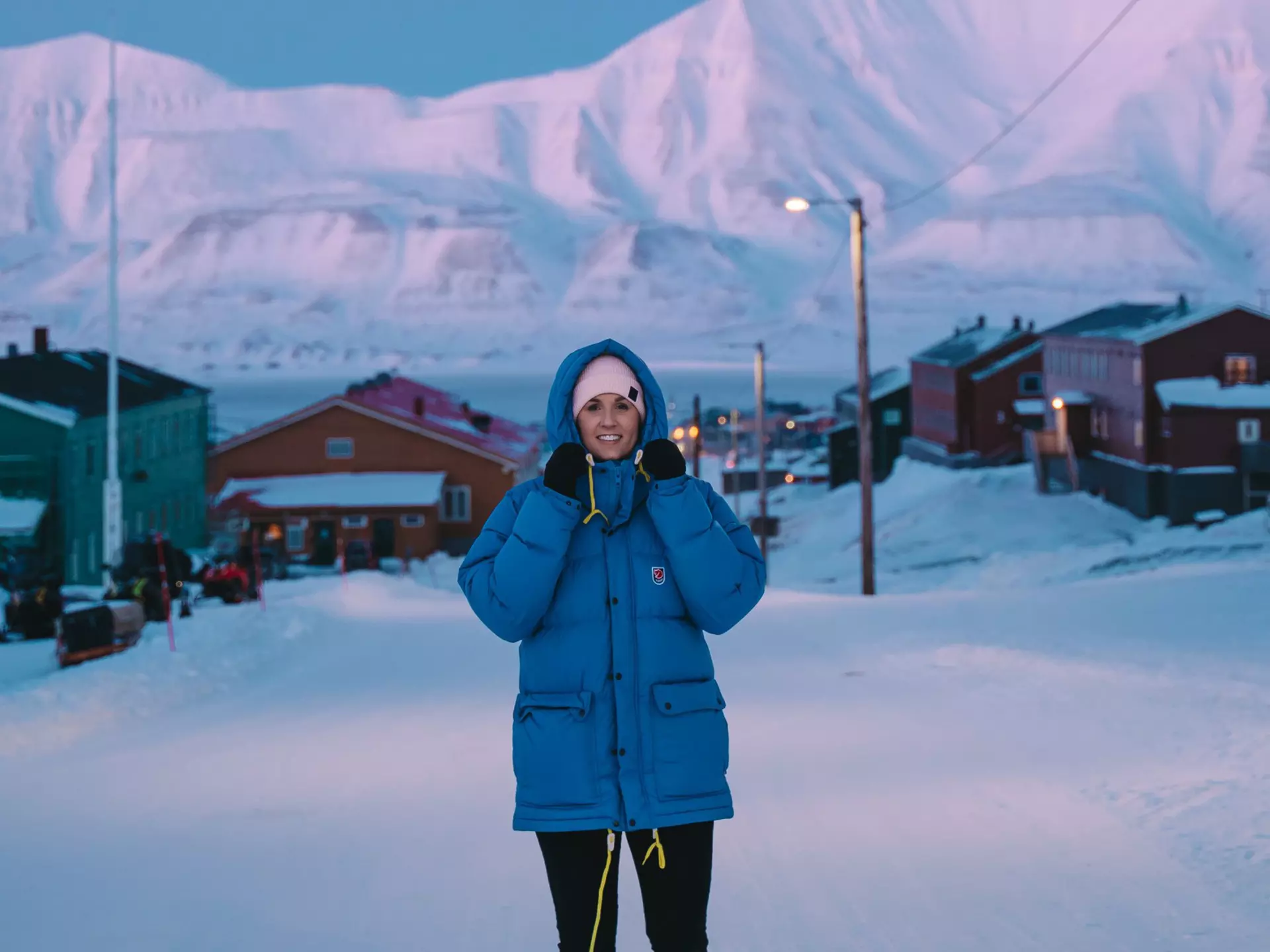 Cecilia Blomdahl in Longyearbyen, or “the village,” as locals call it. Courtesy of Cecilia Blomdahl