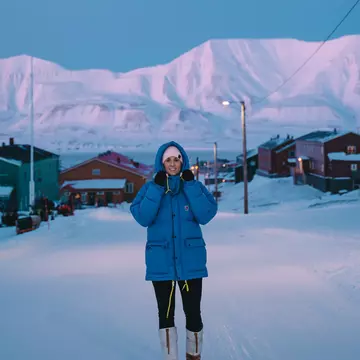 Cecilia Blomdahl in Longyearbyen, or “the village,” as locals call it. Courtesy of Cecilia Blomdahl