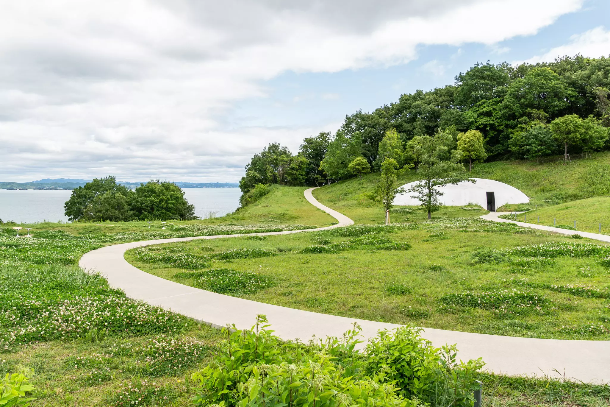 Pathways through the greenery on Teshima Island.