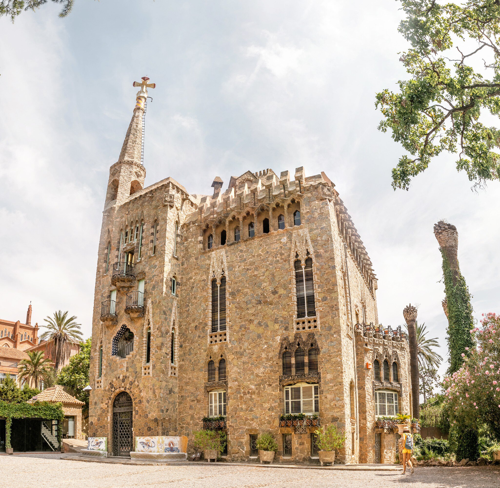 View of the Torre Bellesguard in Barcelona, Spain.