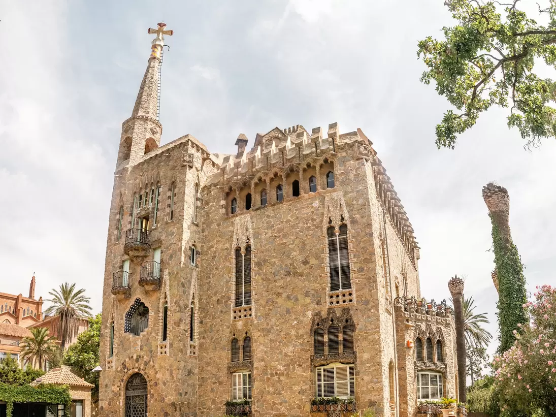 View of the Torre Bellesguard in Barcelona, Spain.