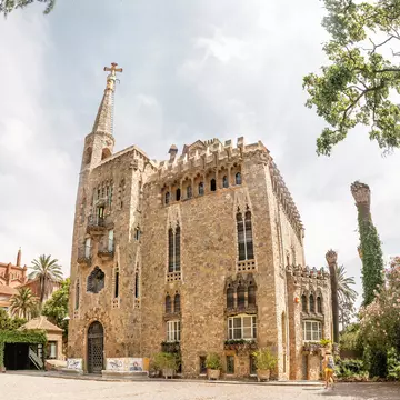 View of the Torre Bellesguard in Barcelona, Spain.