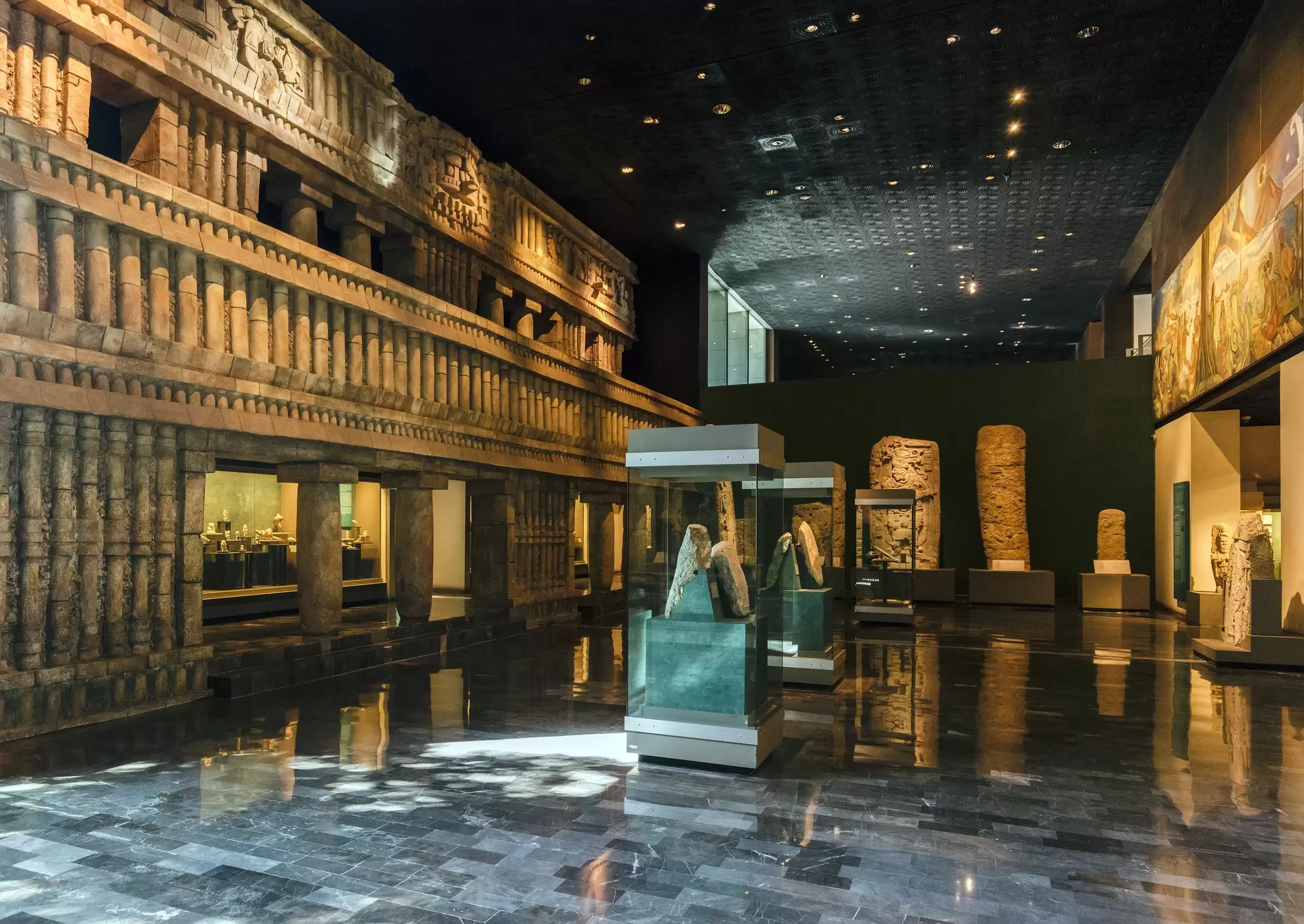 View of the Mayan exhibit at the Museo Nacional de Antropología in Mexico City, Mexico.