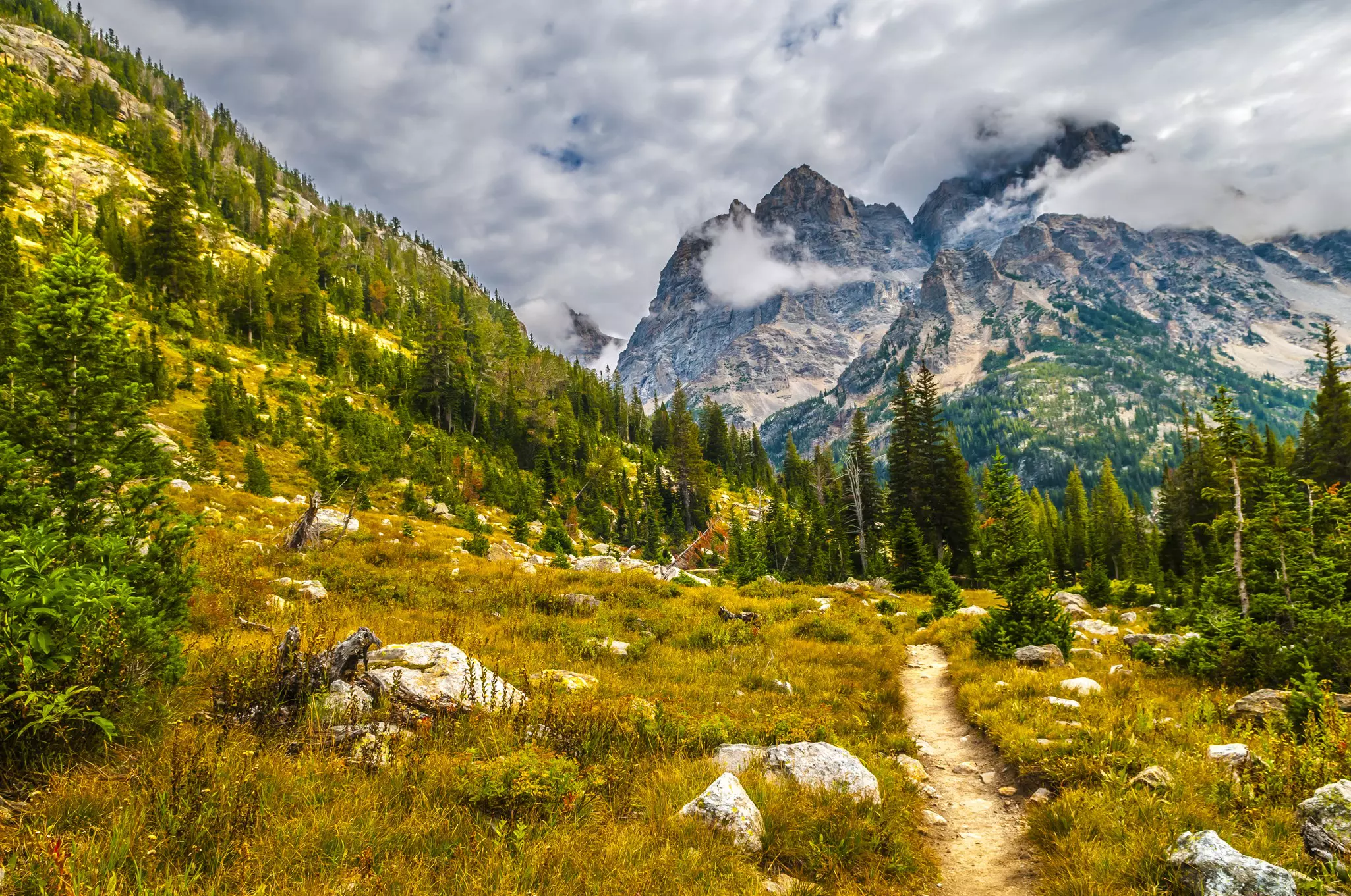 Hiking Trail thgrough the Beautiful Cascade Canyon - Grand Tetons  License Type: media  Download Time: 2023-10-04T16:48:14.000Z  User:   Is Editorial: No  purchase_order: