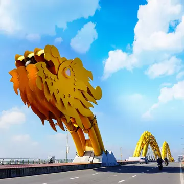 Danang's Dragon Bridge on a cloudy day