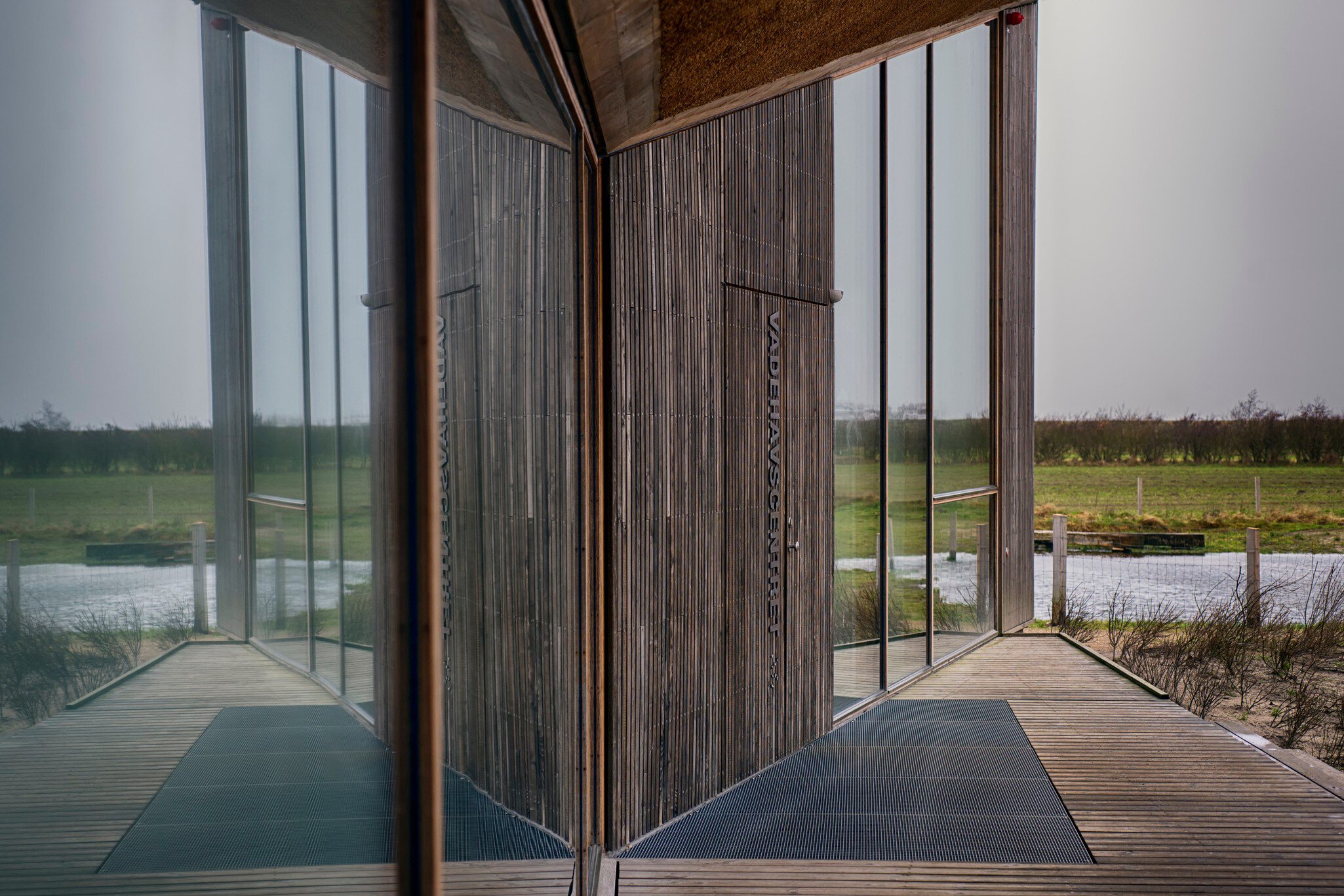 RIBE, DENMARK - 28 JANUARY 2018: New Danish Wadden Sea Center outside Ribe. Drawn by architect Dorthe Mandrup.  License Type: media  Download Time: 2023-08-02T12:43:57.000Z  User: FergalCo  Is Editorial: Yes  purchase_order:   