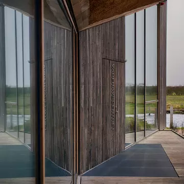 RIBE, DENMARK - 28 JANUARY 2018: New Danish Wadden Sea Center outside Ribe. Drawn by architect Dorthe Mandrup.  License Type: media  Download Time: 2023-08-02T12:43:57.000Z  User: FergalCo  Is Editorial: Yes  purchase_order:   