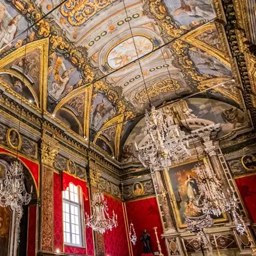 Interior of the Oratory of the Immaculate Conception of Bastia, Corsica, France.