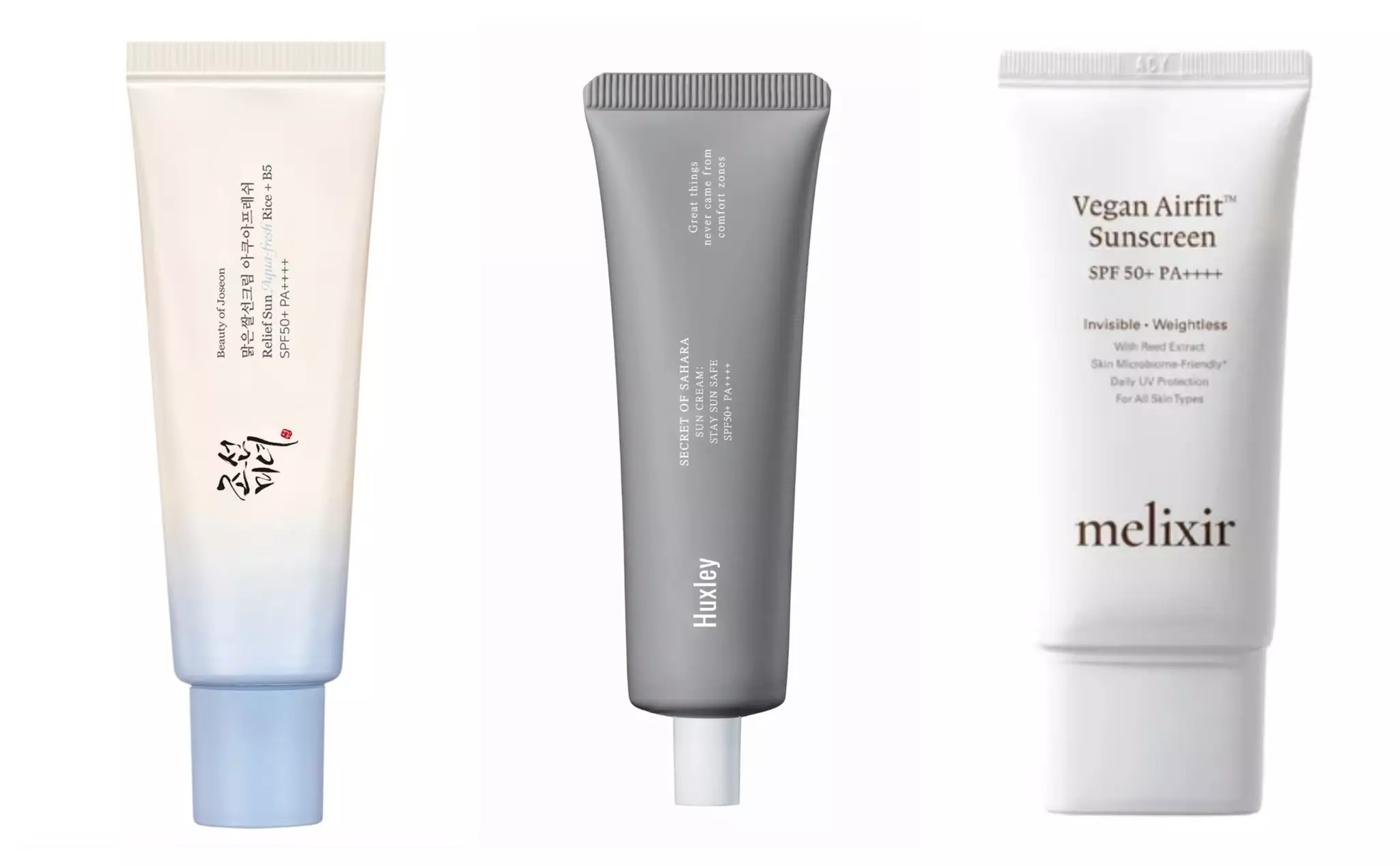 Korean sunscreen presented in a collage