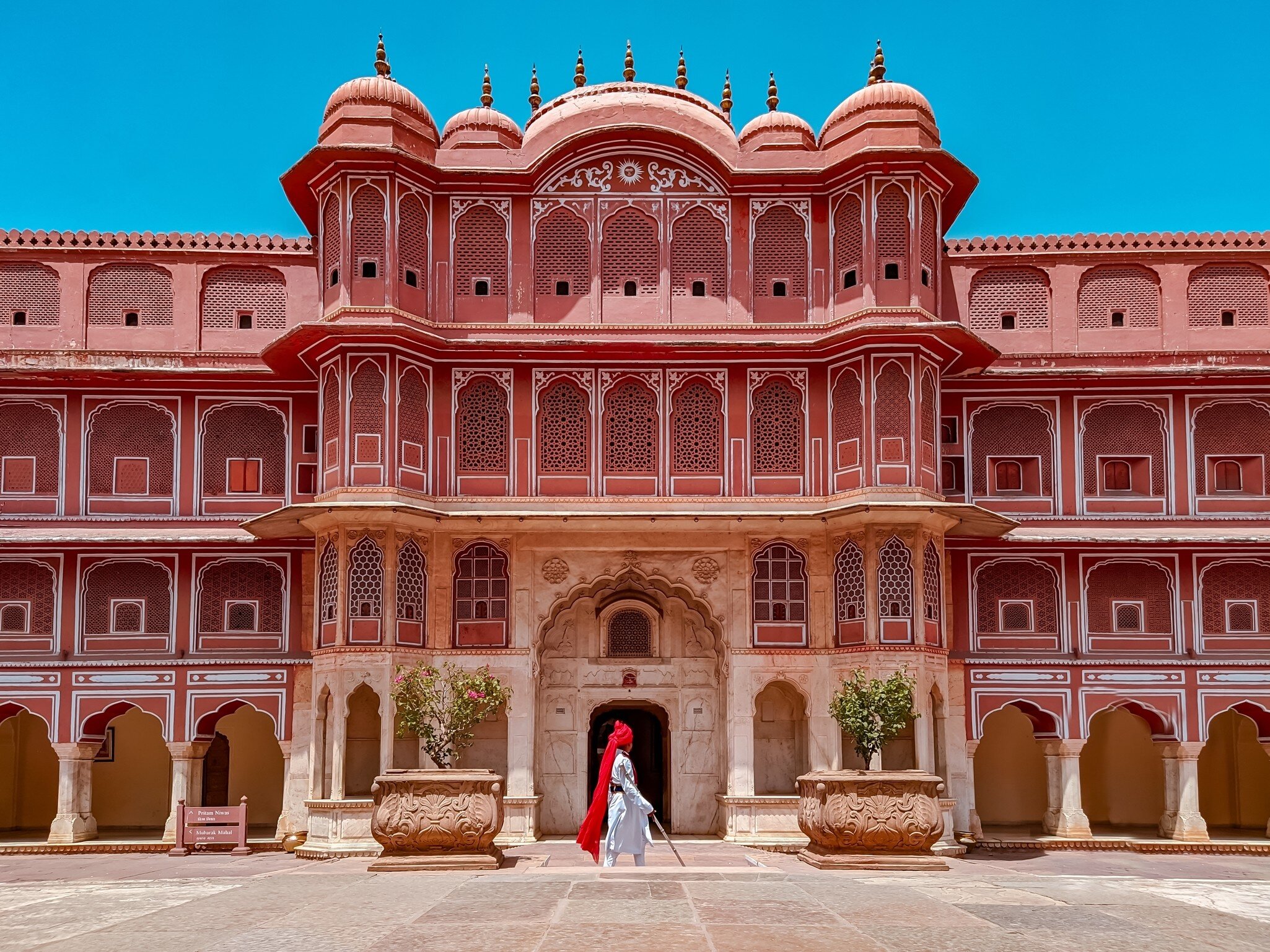 Exterior of City Palace in Jaipur, India.