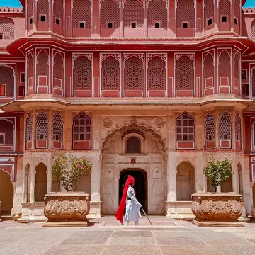 Exterior of City Palace in Jaipur, India.