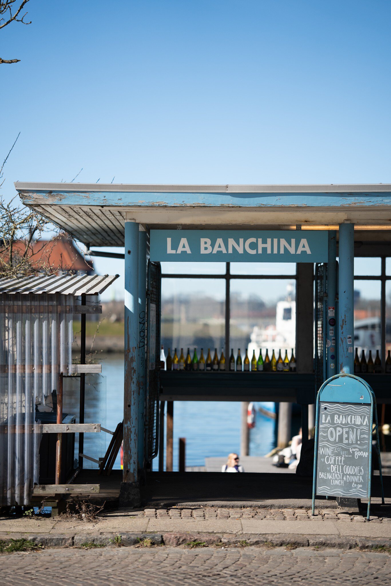 Facade of La Banchina in Copenhagen, Denmark. 