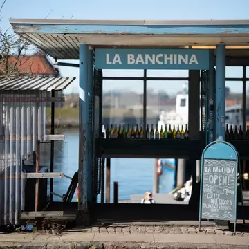 Facade of La Banchina in Copenhagen, Denmark. 
