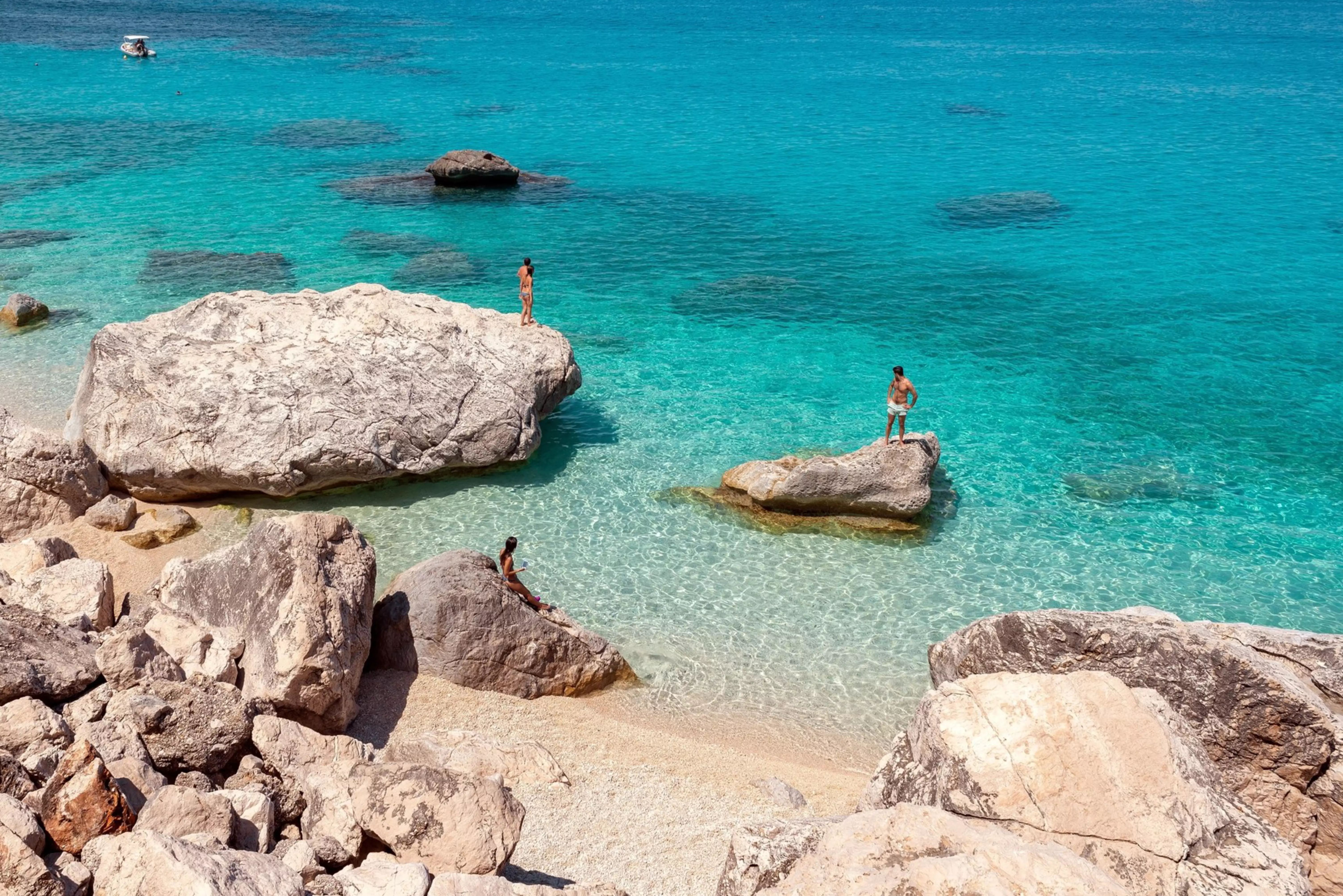 View of stunning beach of Cala Goloritzè, near Baunei, in Sardinia