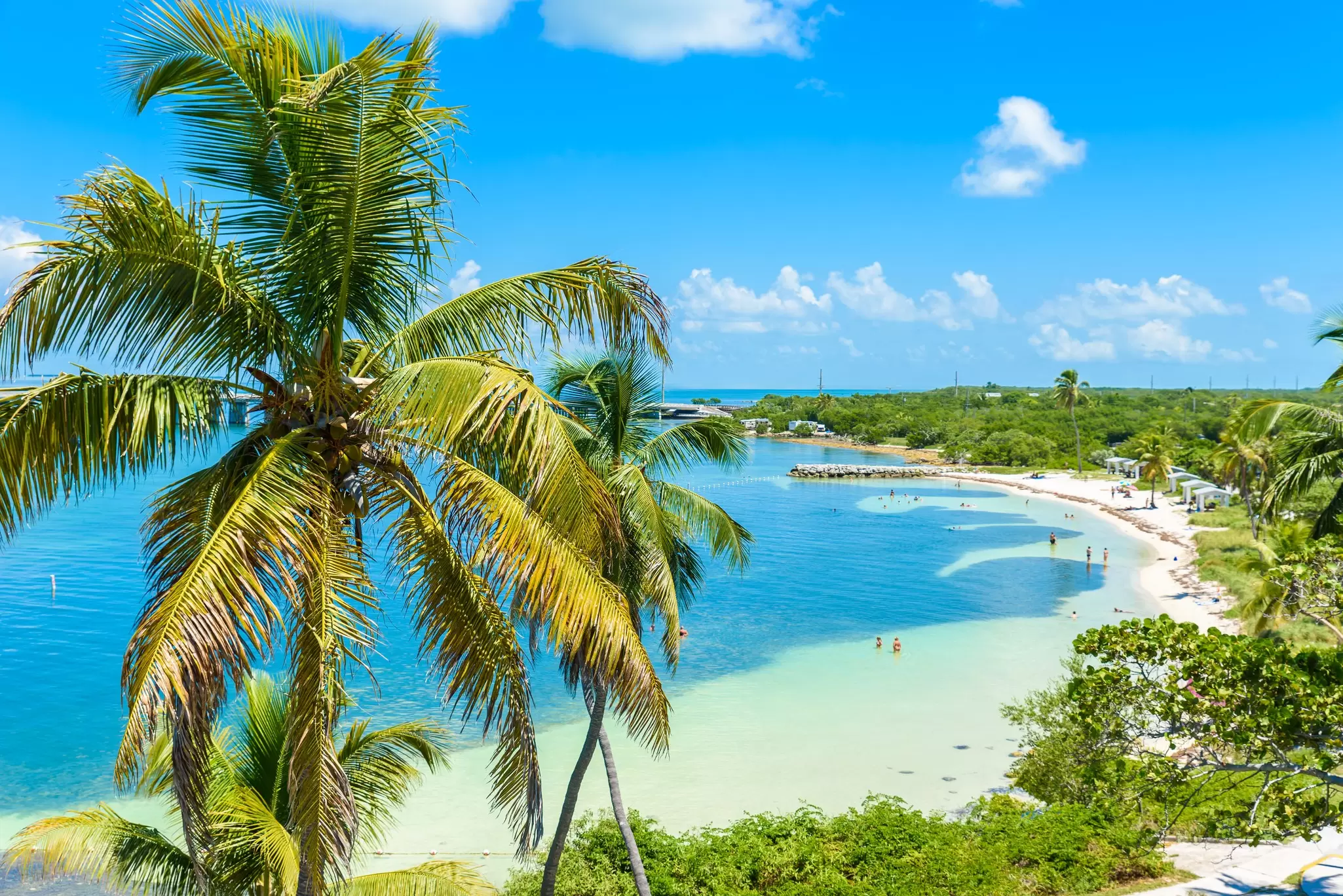 People swimming next to the beach in Bahia Honda State Park. Simon Dannhauer/Shutterstock